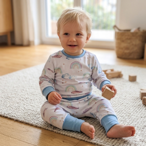 Arc en ciel pastel bord-côte bleu – Ensemble évolutif bébé