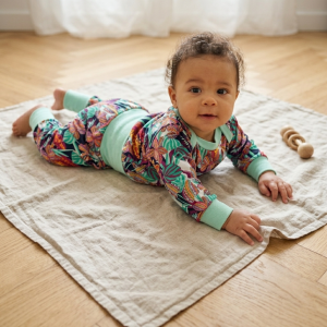 Fleur jungle bord-côte menthe – Ensemble évolutif bébé