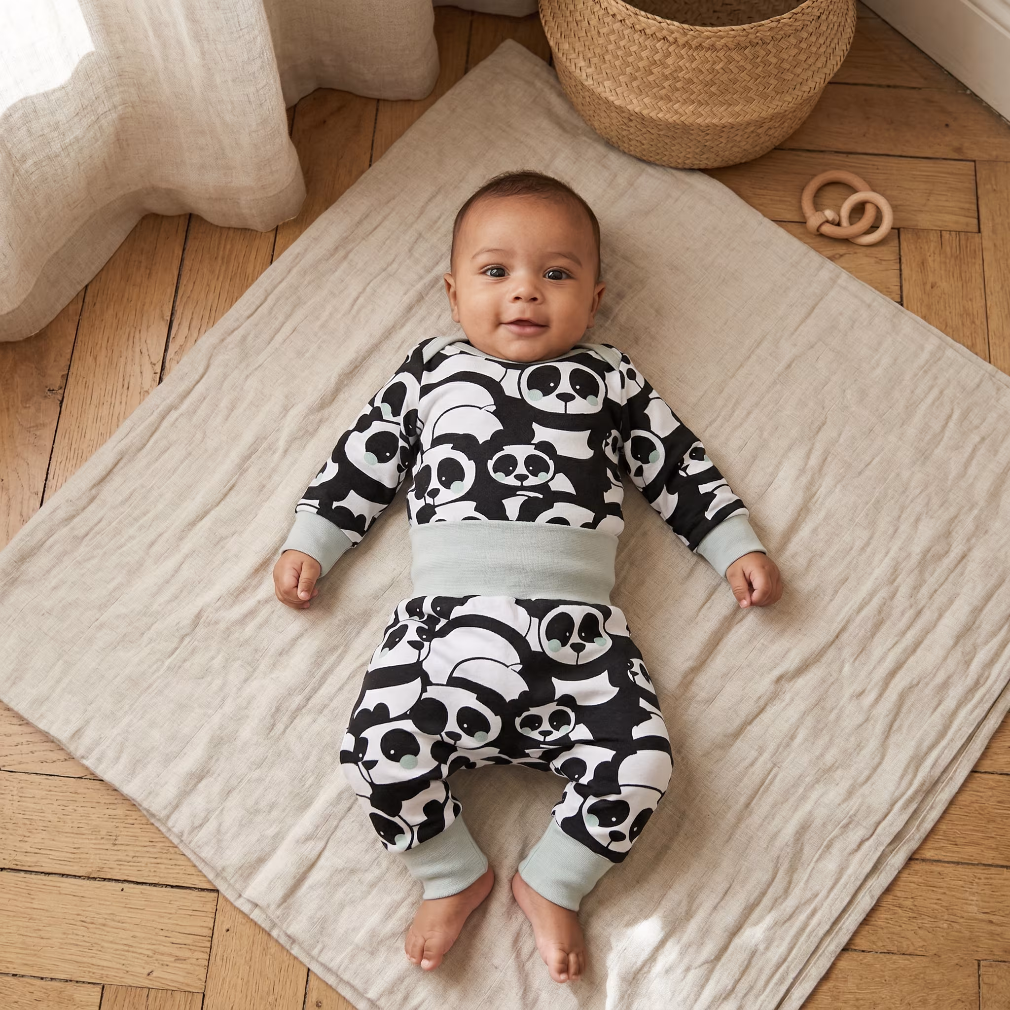 panda bord-côte gris-vert – Ensemble évolutif bébé