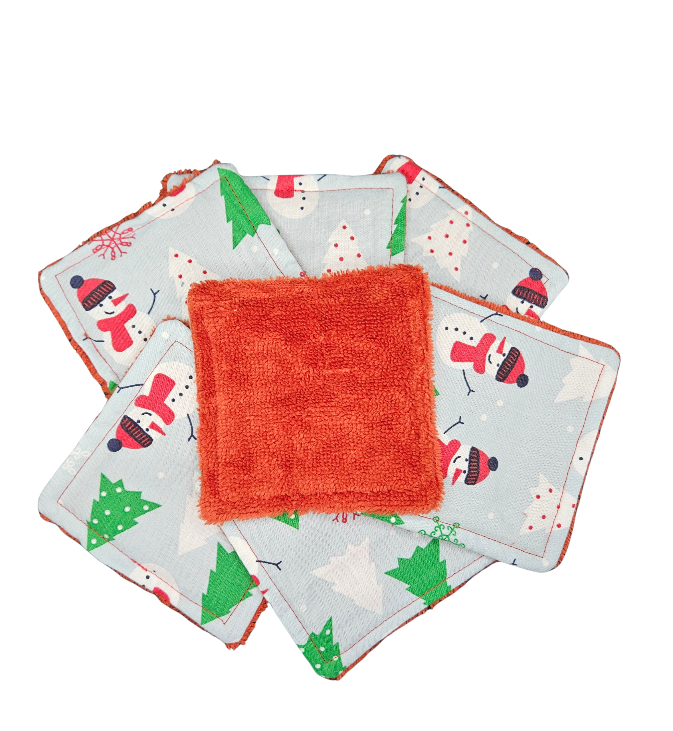 Lot de 7 cotons lavables - Sapin de noël vert – Image 2