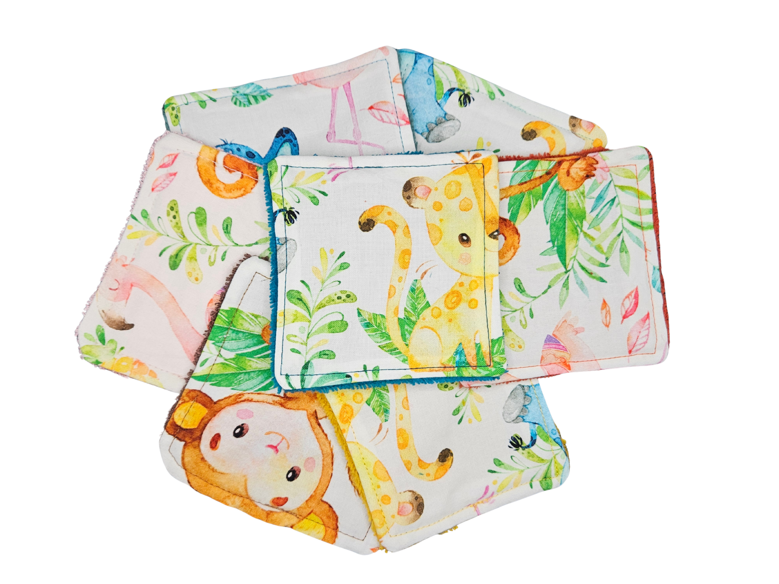 Lot de 7 cotons lavables - Animaux de la jungle – Image 4