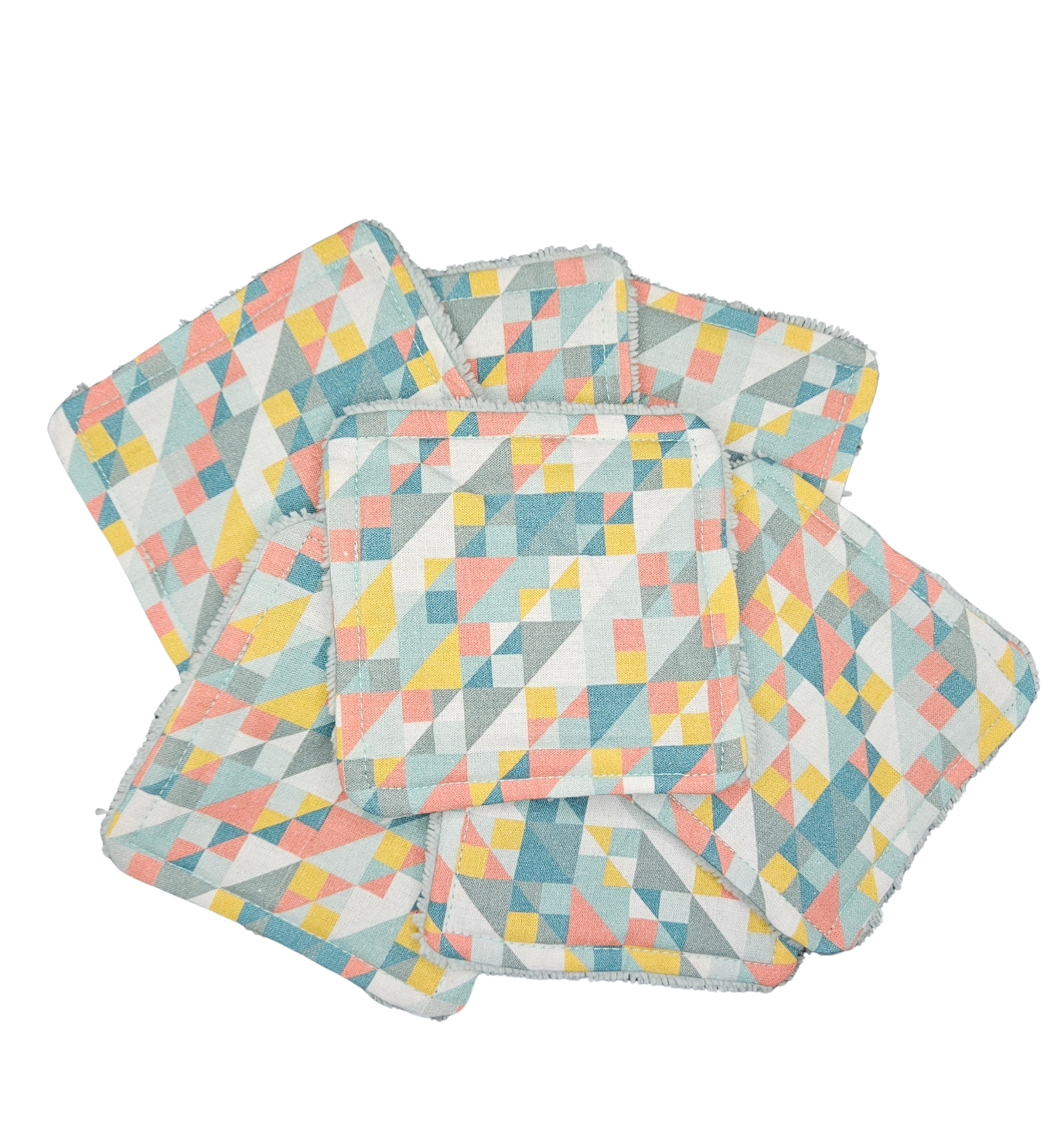 Lot de 7 cotons lavables - Cubes géométrique – Image 4