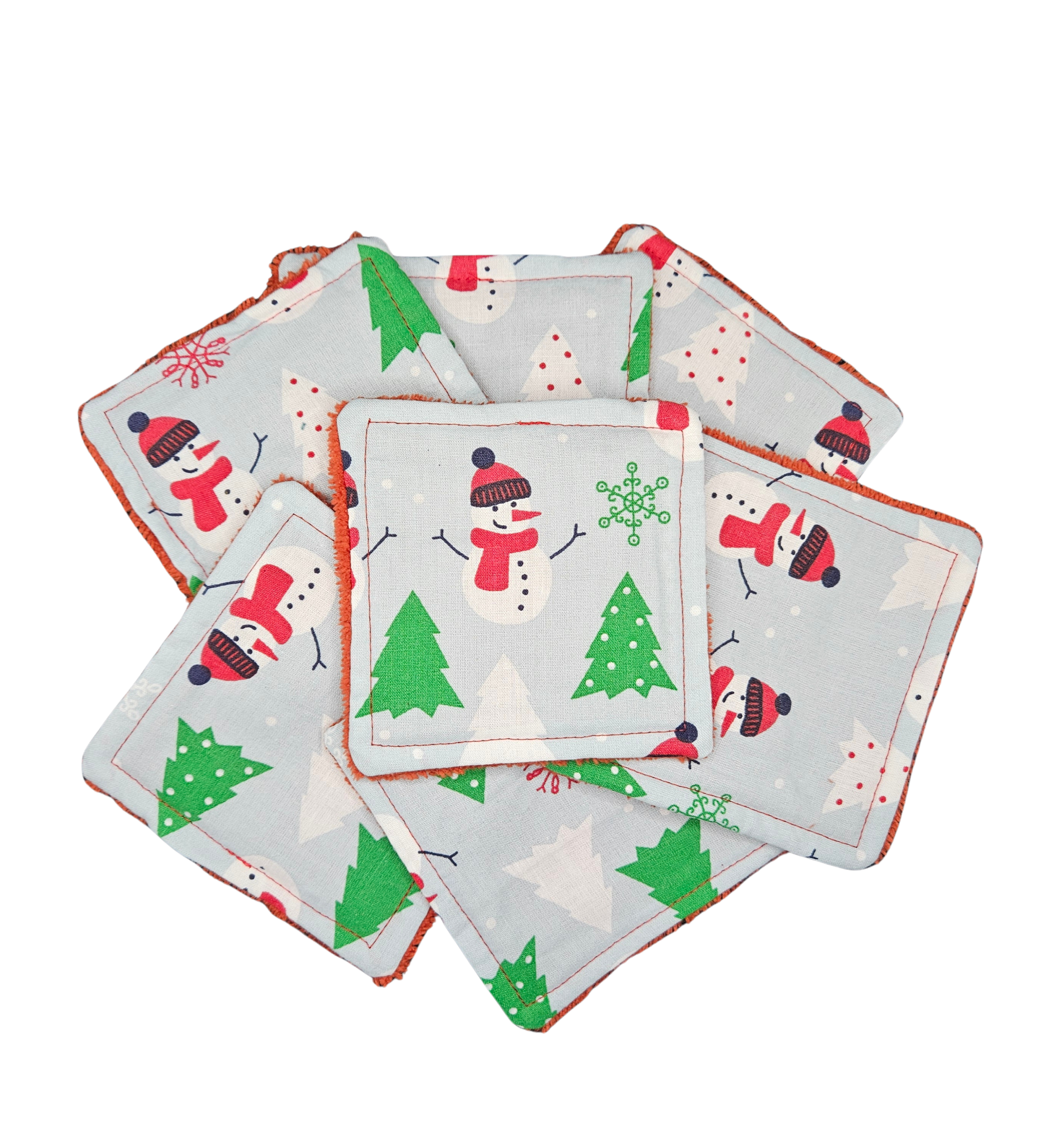 Lot de 7 cotons lavables - Sapin de noël vert – Image 4