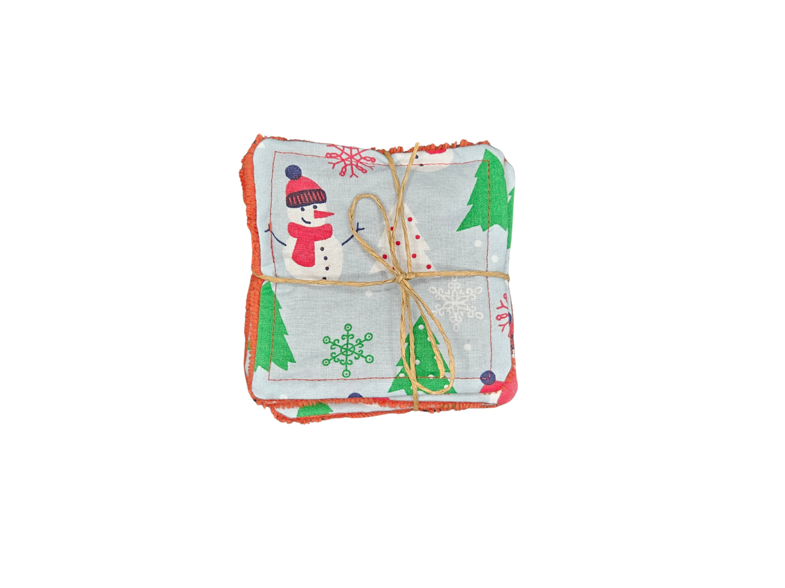 Lot de 7 cotons lavables - Sapin de noël vert – Image 3